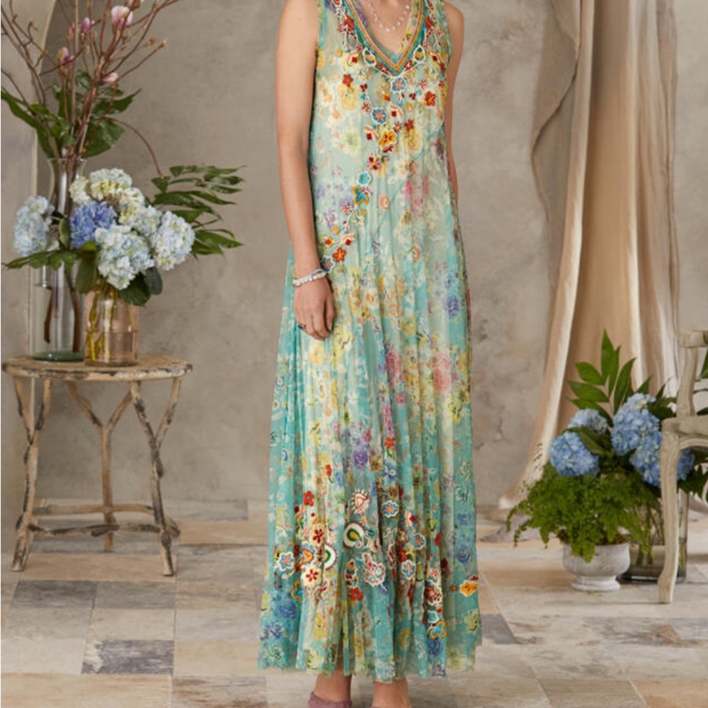 Johnny Was “Forever Flower Mesh Dress”. Size S. New with tags. - Picture 4 of 7